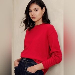 Oversized crewneck sweater in red Banana republic factory, NWT